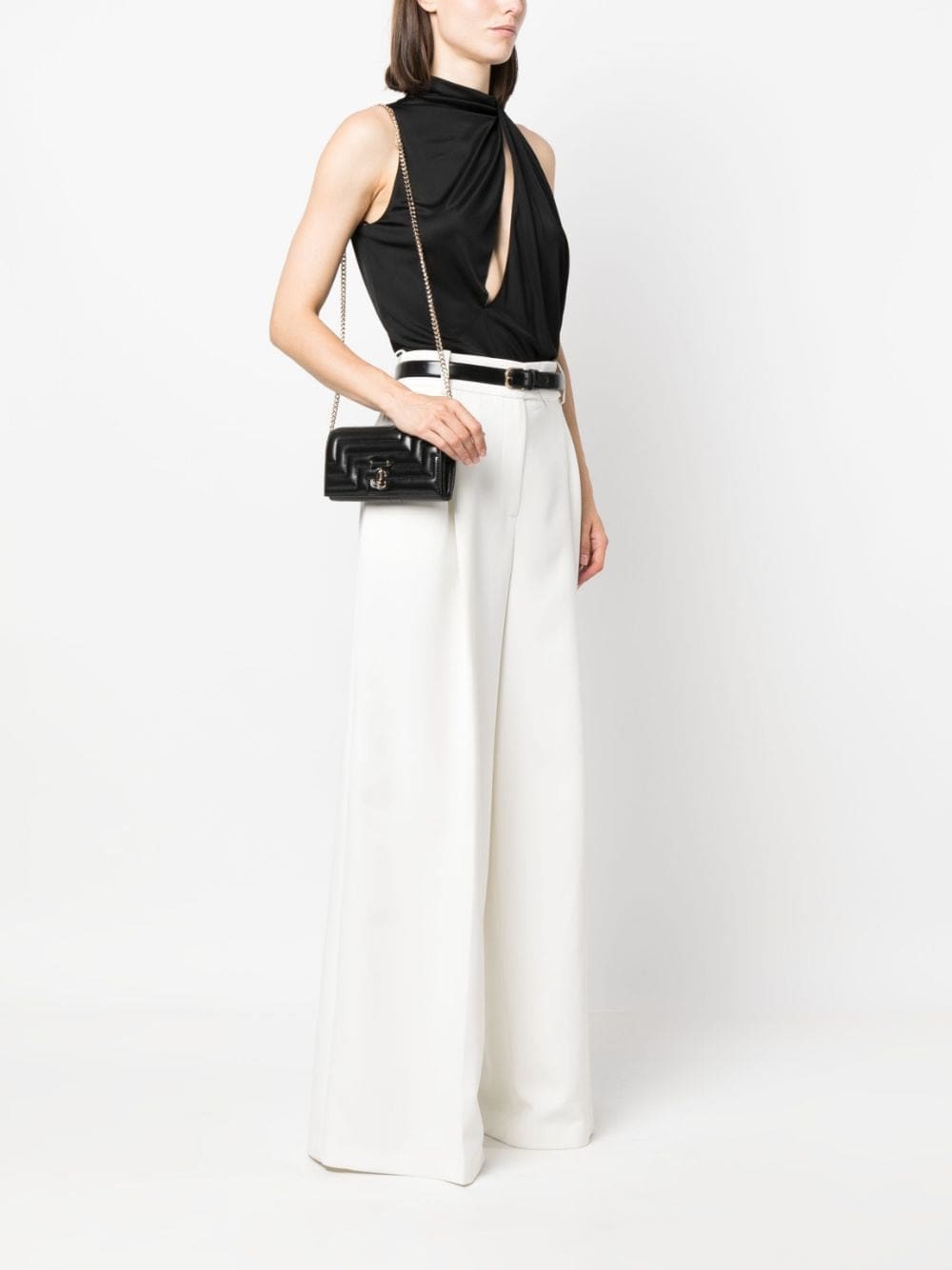 Jimmy Choo logo-plaque quilted shoulder bag - Image 2