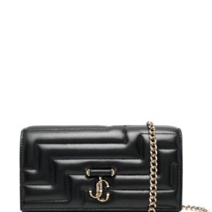 Jimmy Choo logo-plaque quilted shoulder bag