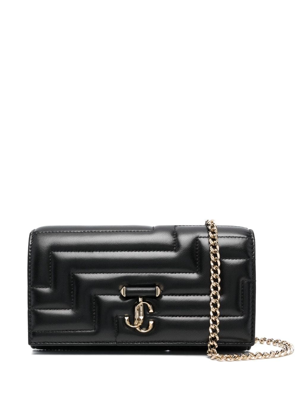 Jimmy Choo logo-plaque quilted shoulder bag