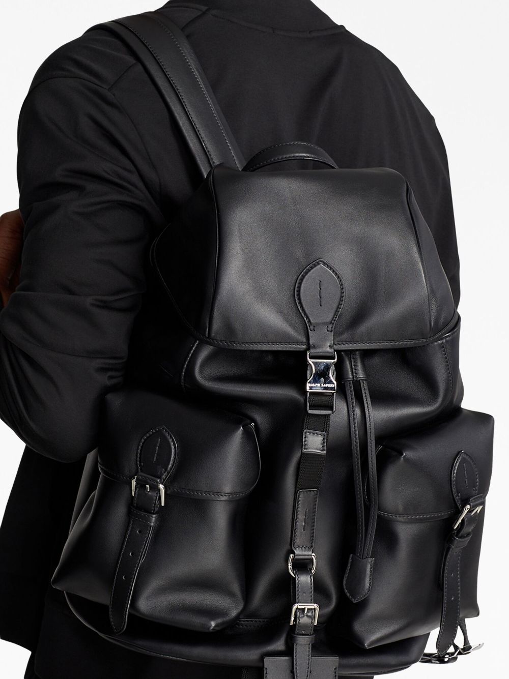 Ralph Lauren Purple Label medium foldover-top leather backpack - Image 2