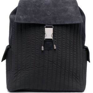 Eleventy embossed-logo suede backpack