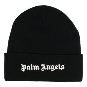 Palm Angels logo-embroidered cotton beanie