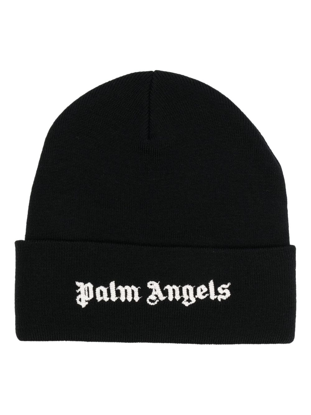 Palm Angels logo-embroidered cotton beanie
