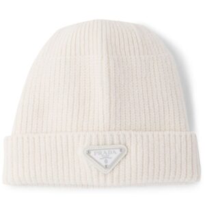 Prada triangle-logo beanie