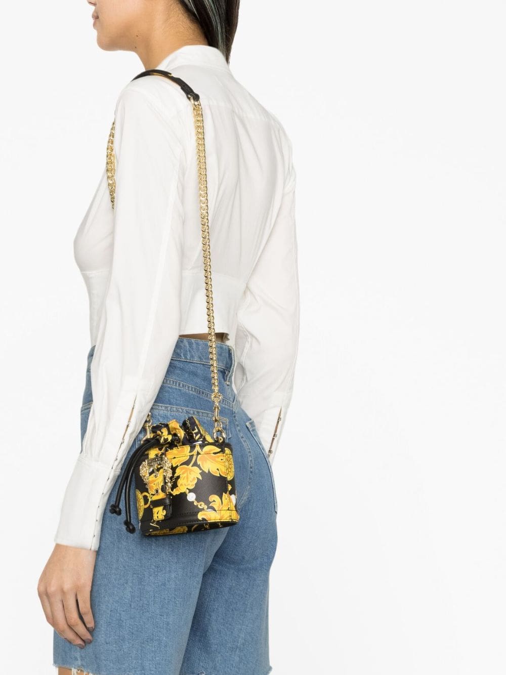 Versace Jeans Couture Chain Couture-print bucket bag - Image 3