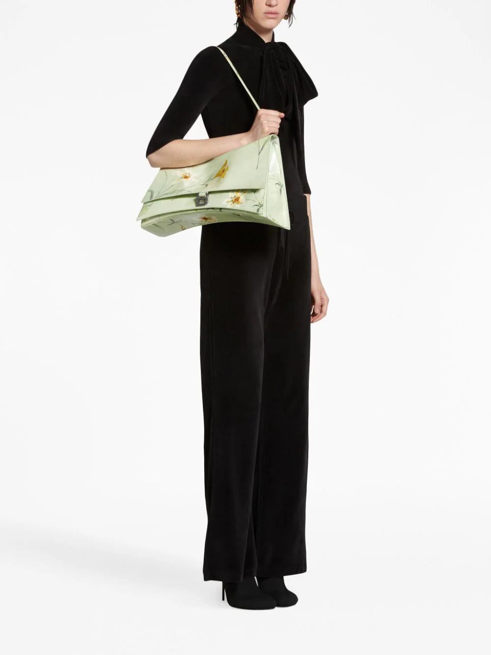 Balenciaga large Crush floral-print shoulder bag - Image 2