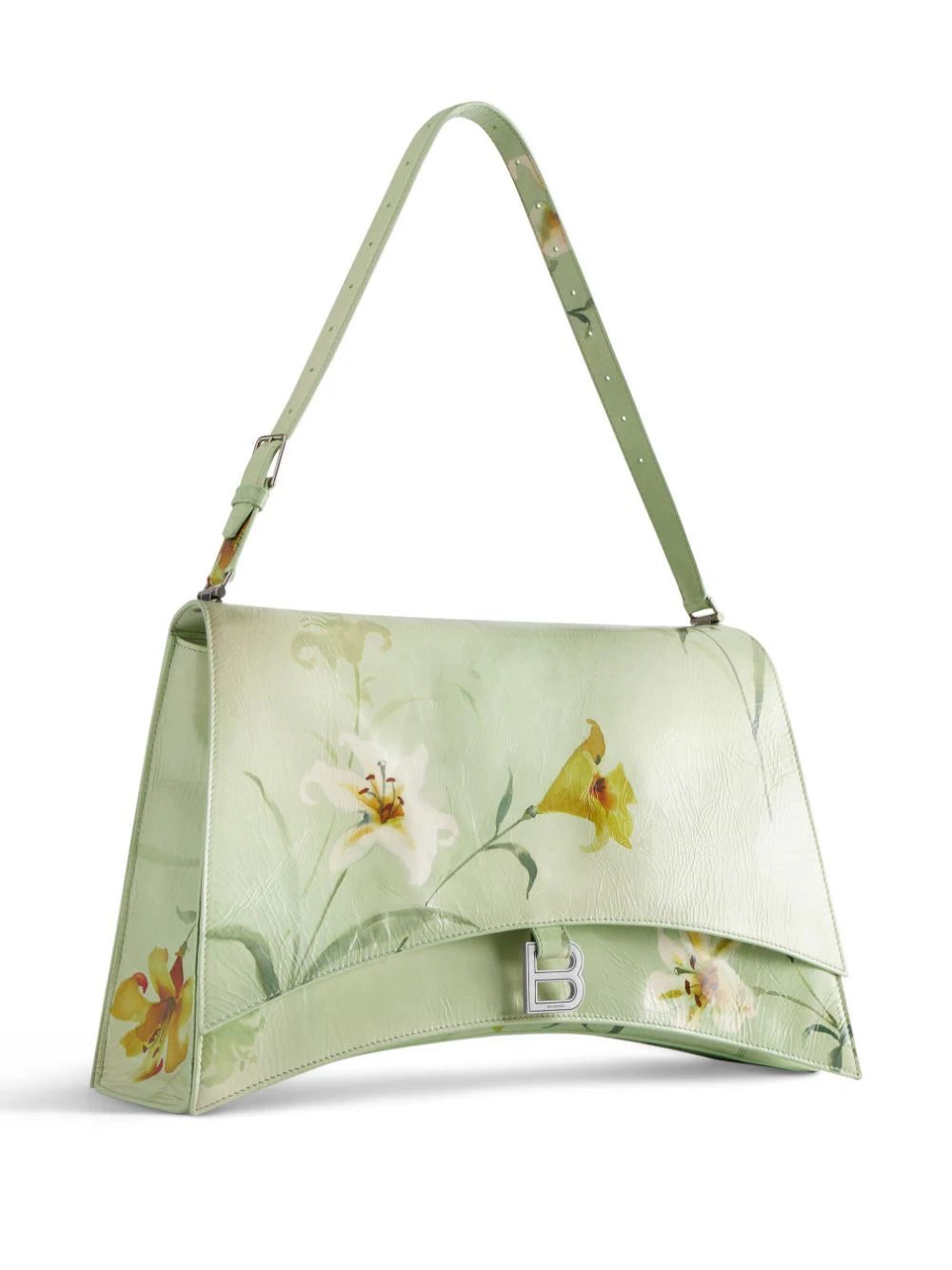 Balenciaga large Crush floral-print shoulder bag - Image 4