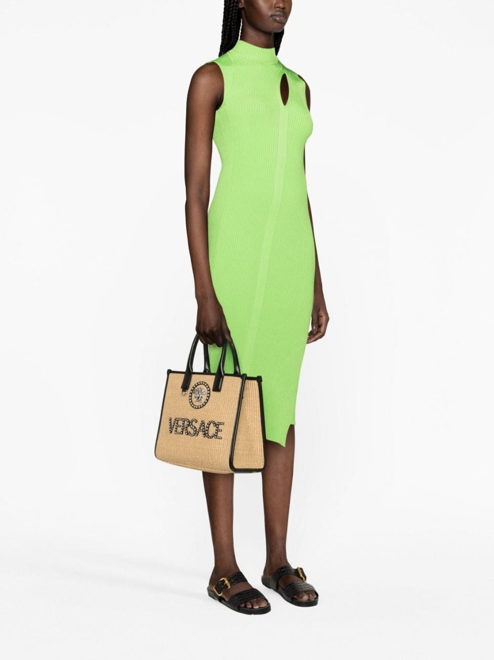 Versace small La Medusa studded tote bag - Image 2