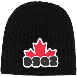 DSQUARED2 logo-patch ribbed beanie