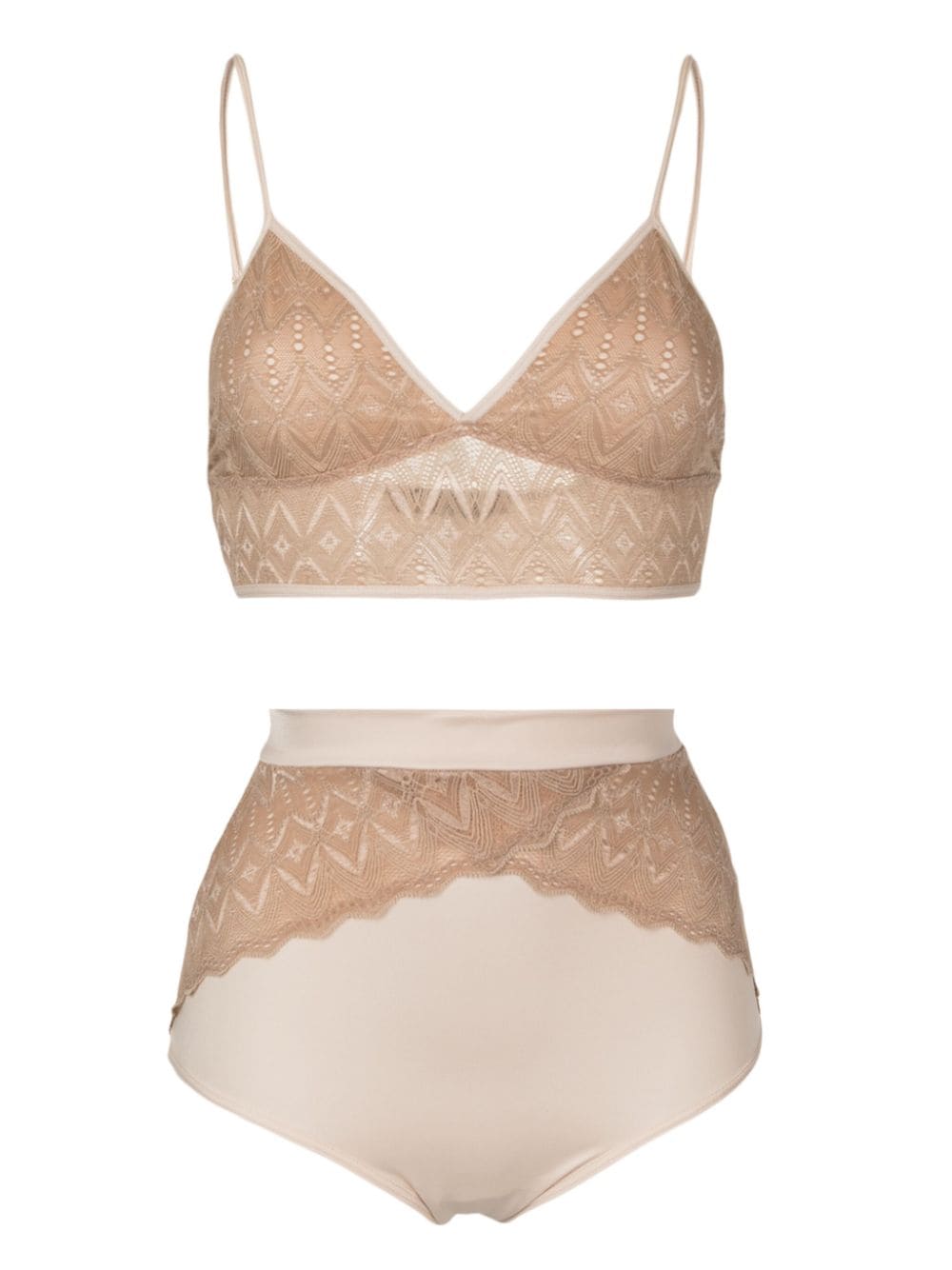 Lethicia Bronstein lace-panel lingerie set (set of two)