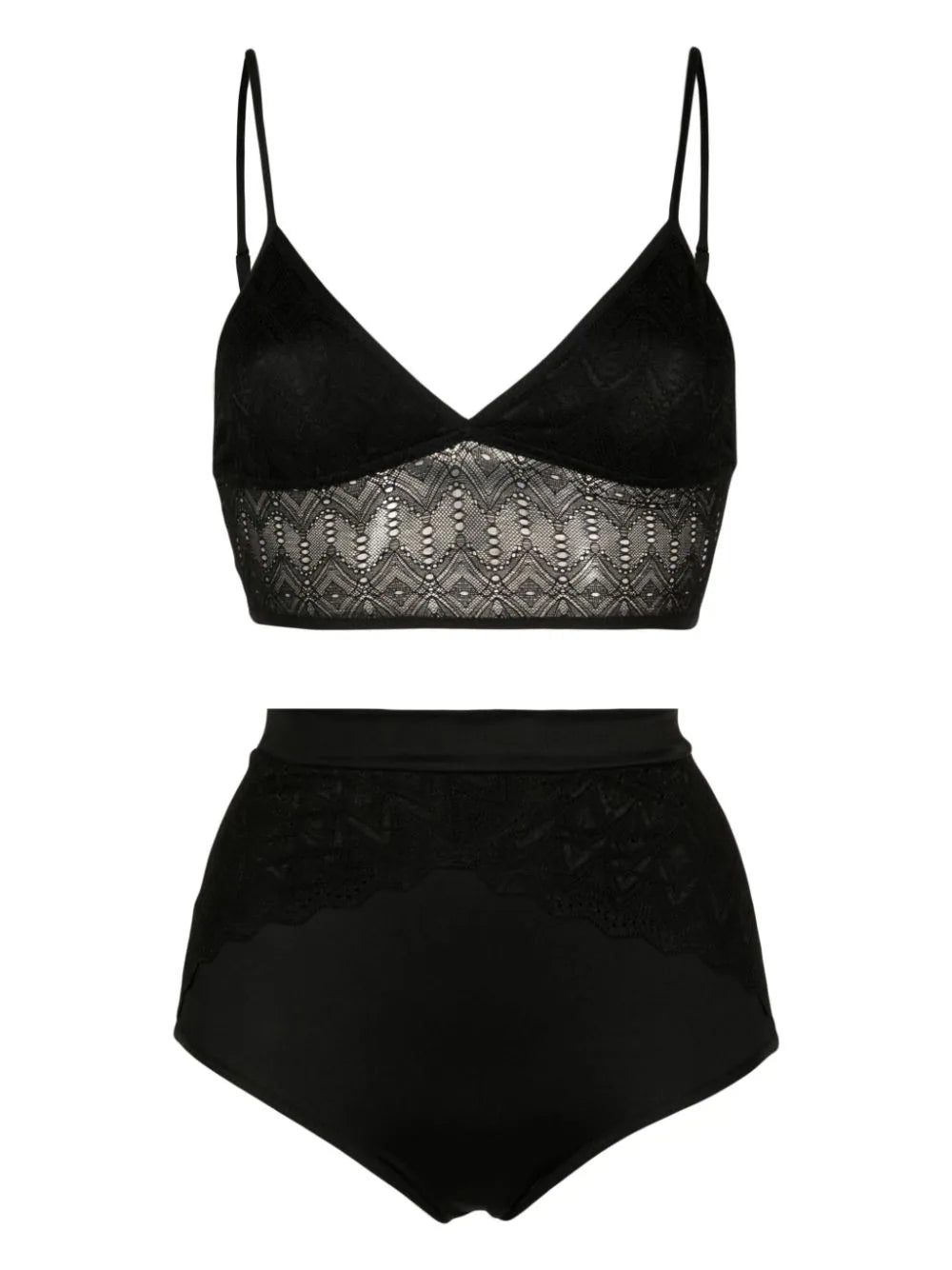 Lethicia Bronstein lace-panel lingerie set (set of two)