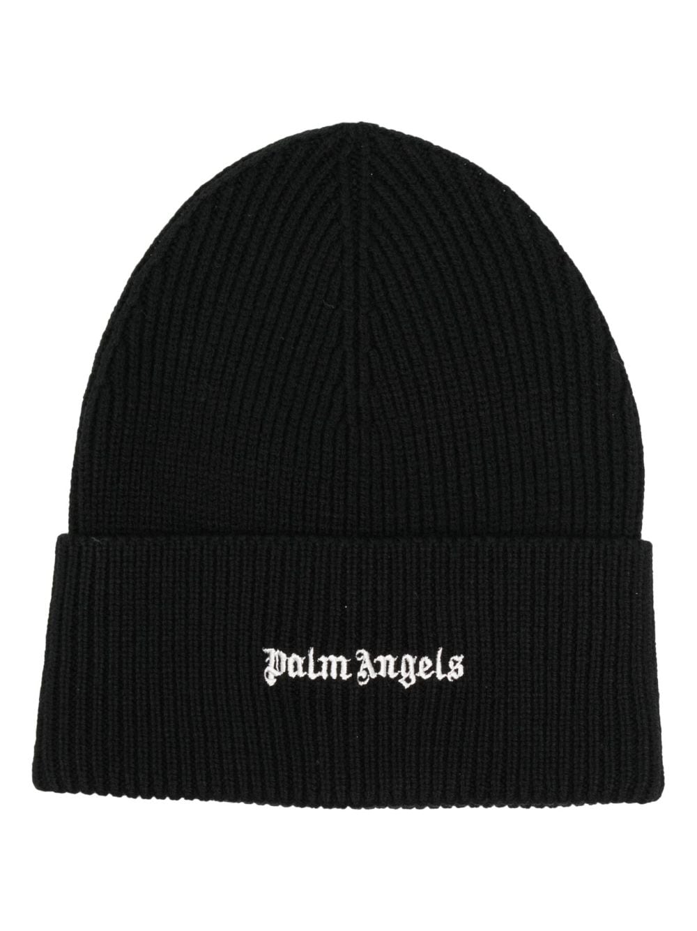 Palm Angels logo-embroidered ribbed-knit beanie