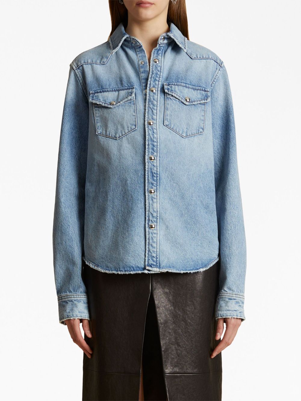 KHAITE Wesley long-sleeve denim shirt - Image 3