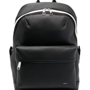 Bally debossed-logo pebbled-leather backpack
