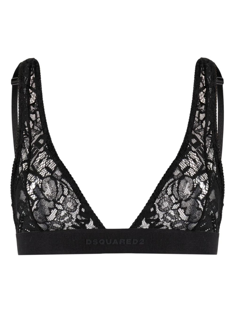 DSQUARED2 logo-embroidered lace bra