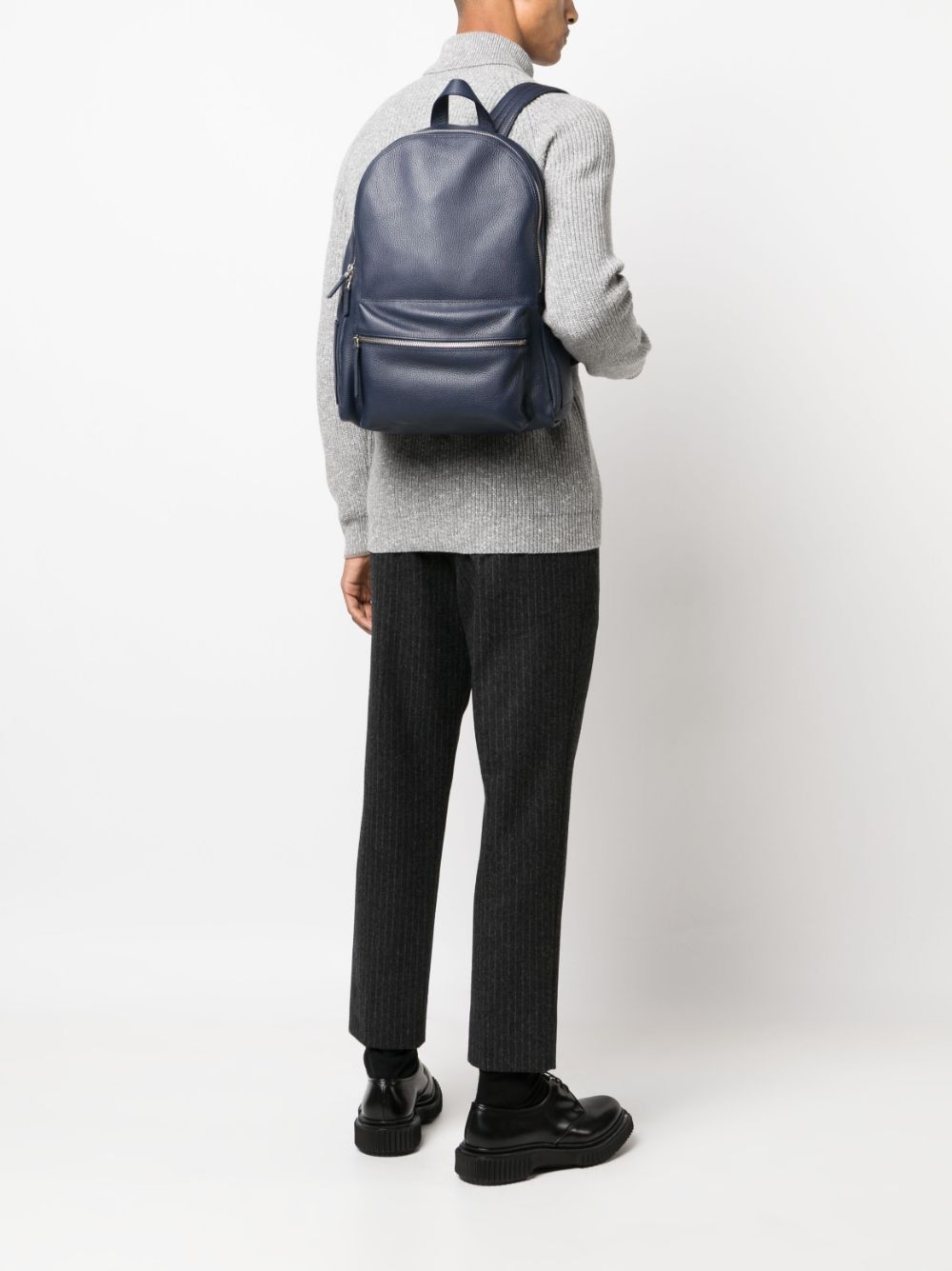 Orciani logo-plaque leather backpack - Image 5