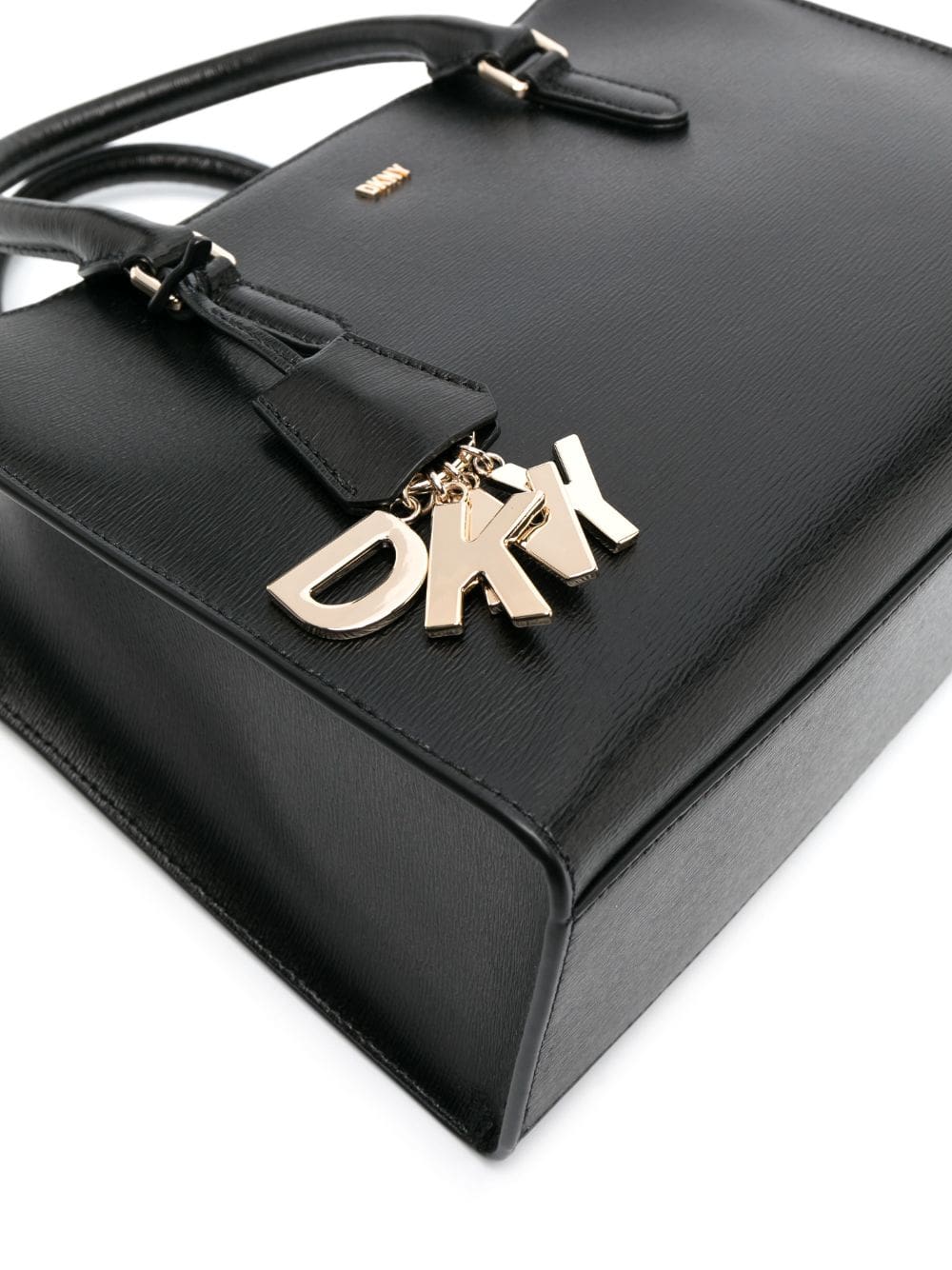 DKNY logo-pendant leather tote bag - Image 4