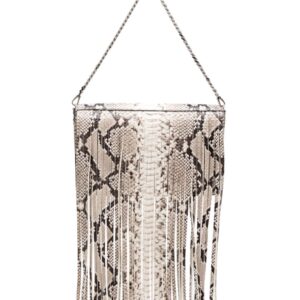 Michael Kors Collection Ali fringed python-embossed clutch bag