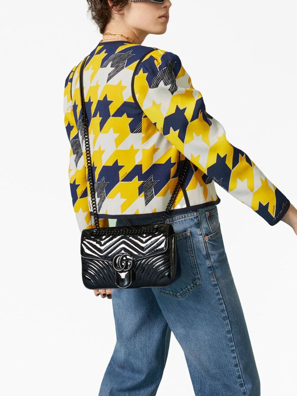 Gucci small GG Marmont patent-leather shoulder bag - Image 2