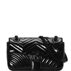Gucci small GG Marmont patent-leather shoulder bag
