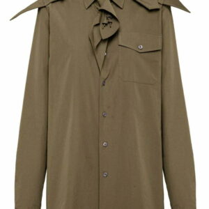 Prada  logo-plaque poplin shirt