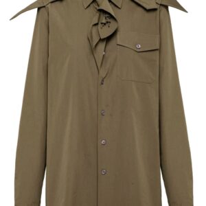 Prada  logo-plaque poplin shirt