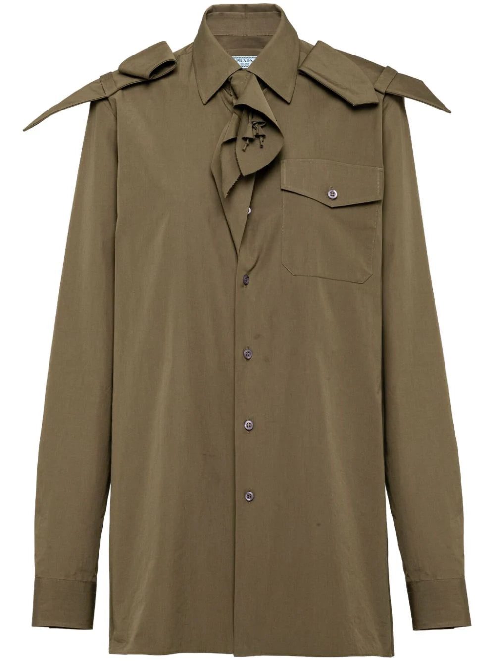 Prada logo-plaque poplin shirt