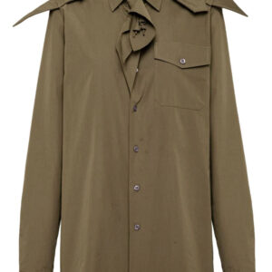 Prada  logo-plaque poplin shirt