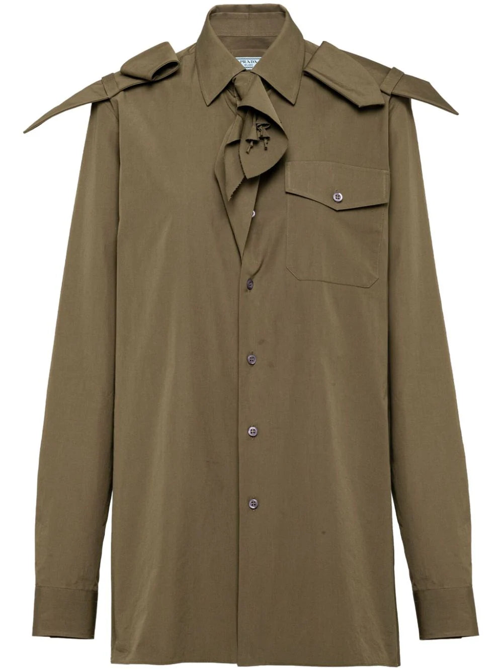 Prada logo-plaque poplin shirt