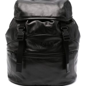 Saint Laurent logo-print leather backpack