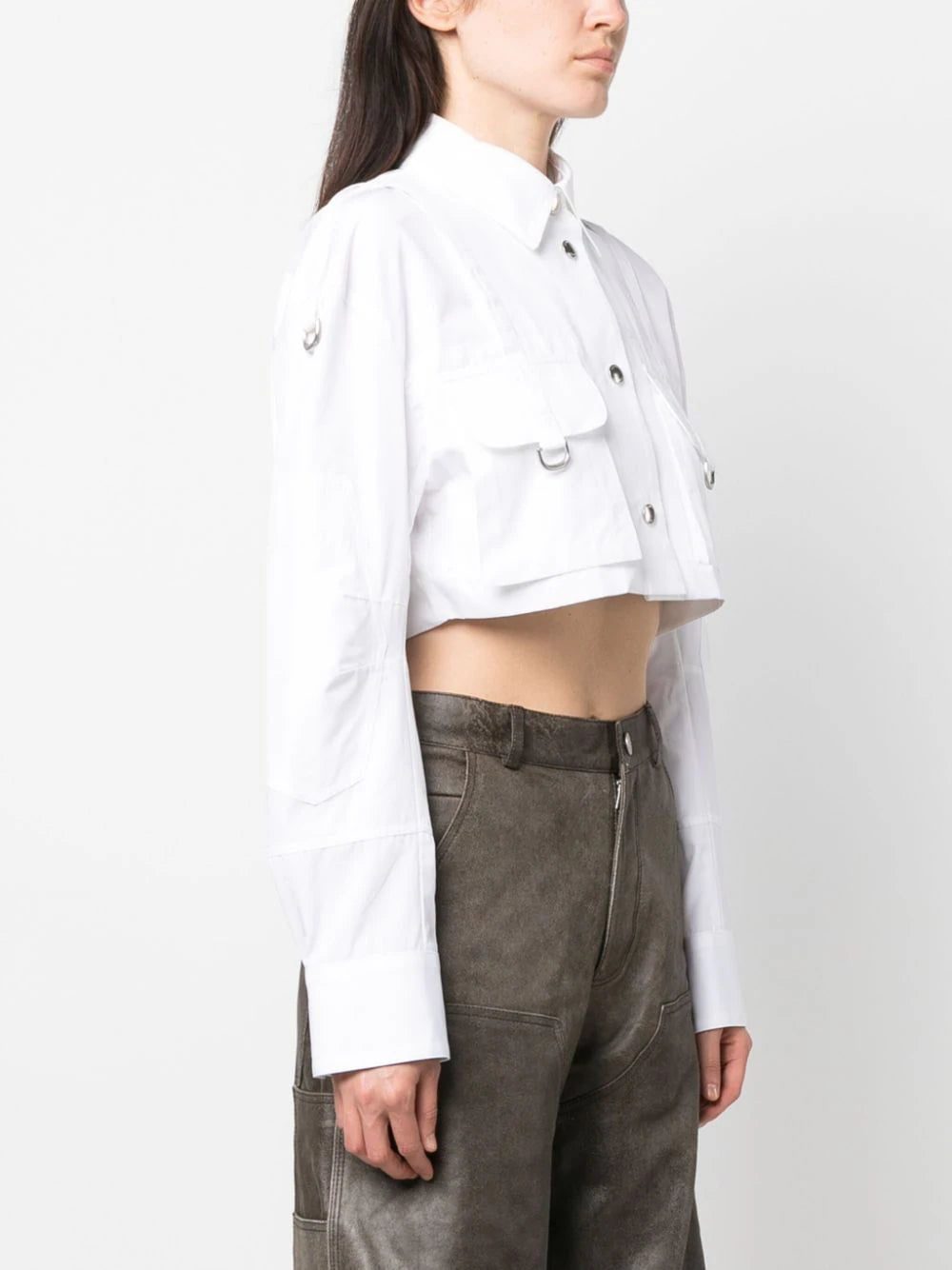 Off-White Co Cargo cropped cotton shirt - Image 3