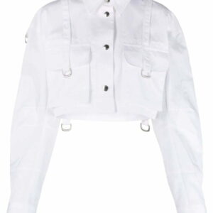 Off-White  Co Cargo cropped cotton shirt
