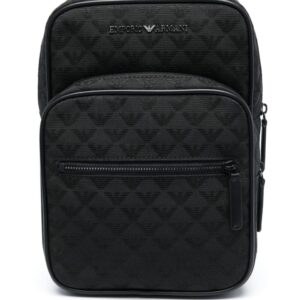 Emporio Armani logo-lettering monogram-jacquard backpack
