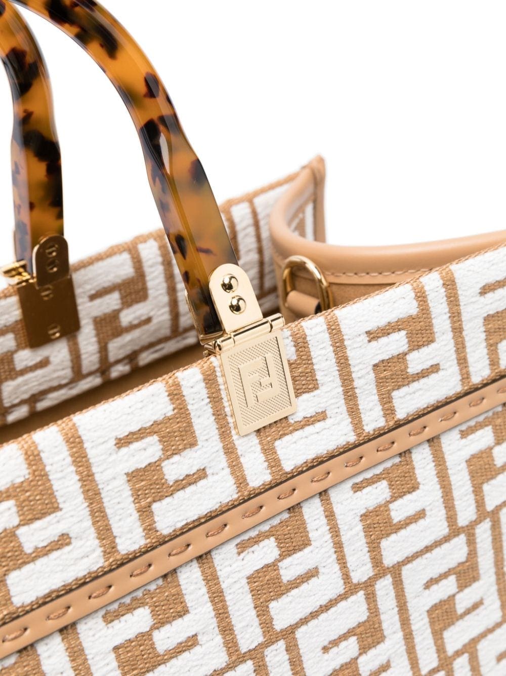 FENDI medium Sunshine raffia tote bag - Image 4