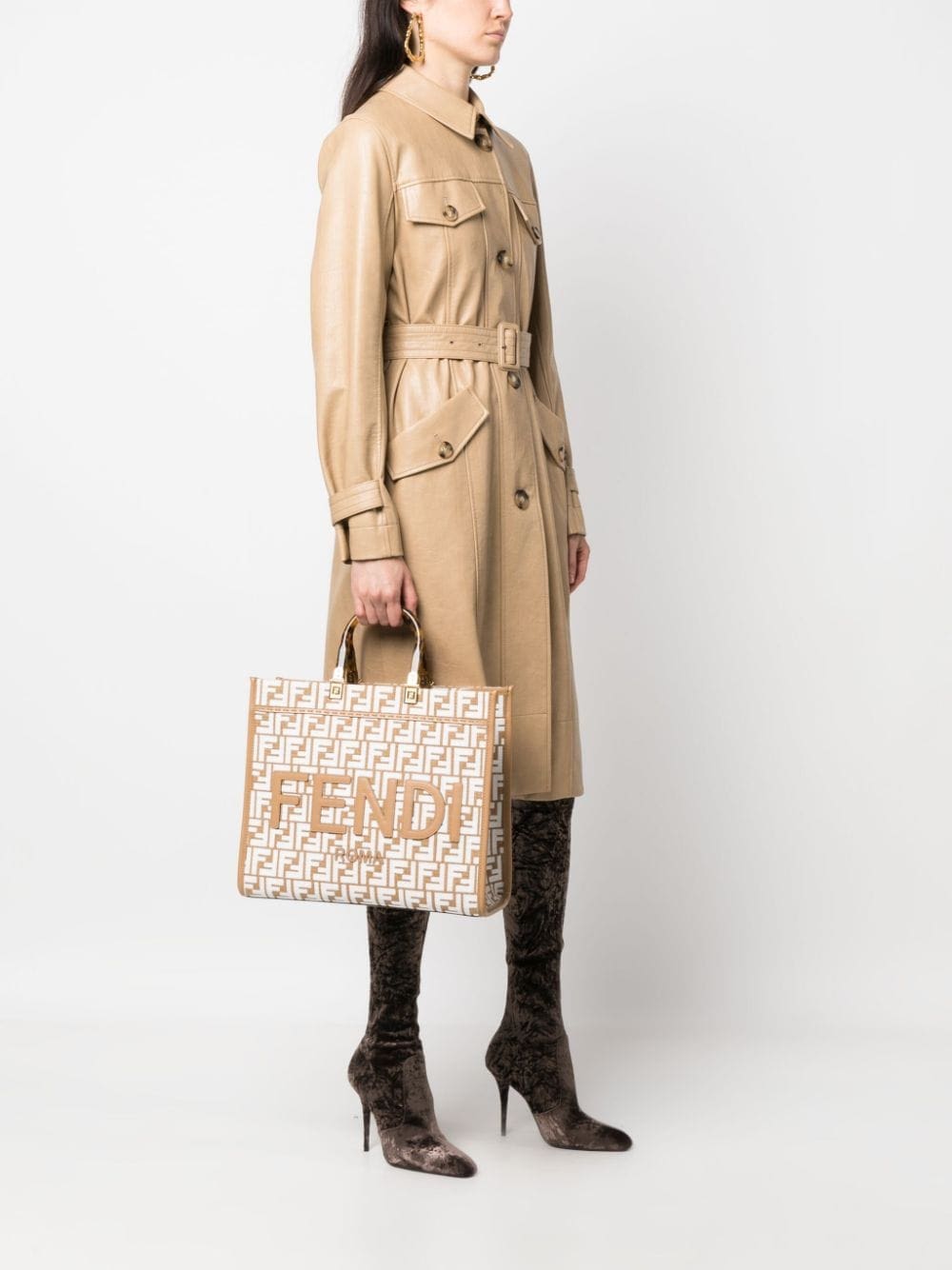 FENDI medium Sunshine raffia tote bag - Image 2