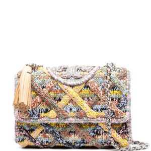 Tory Burch Fleming Mélange raffia shoulder bag