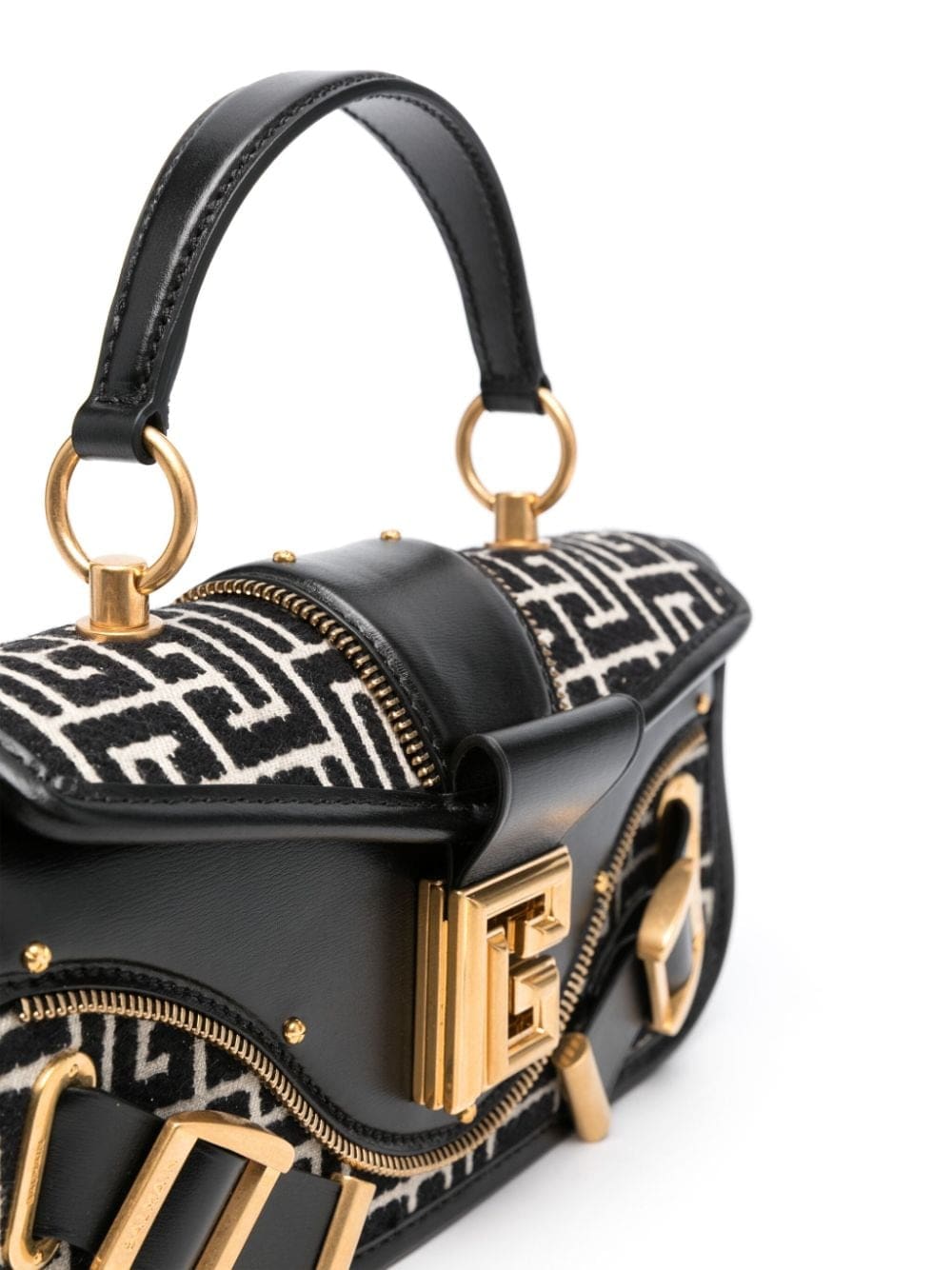 Balmain Blaze monogram-jacquard leather clutch bag - Image 4