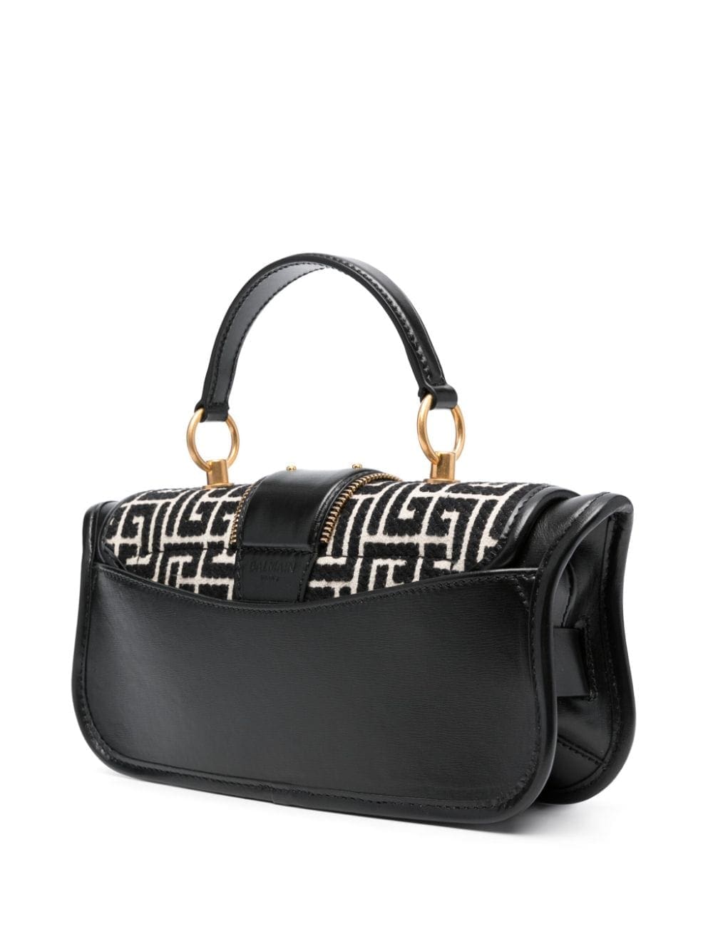 Balmain Blaze monogram-jacquard leather clutch bag - Image 3
