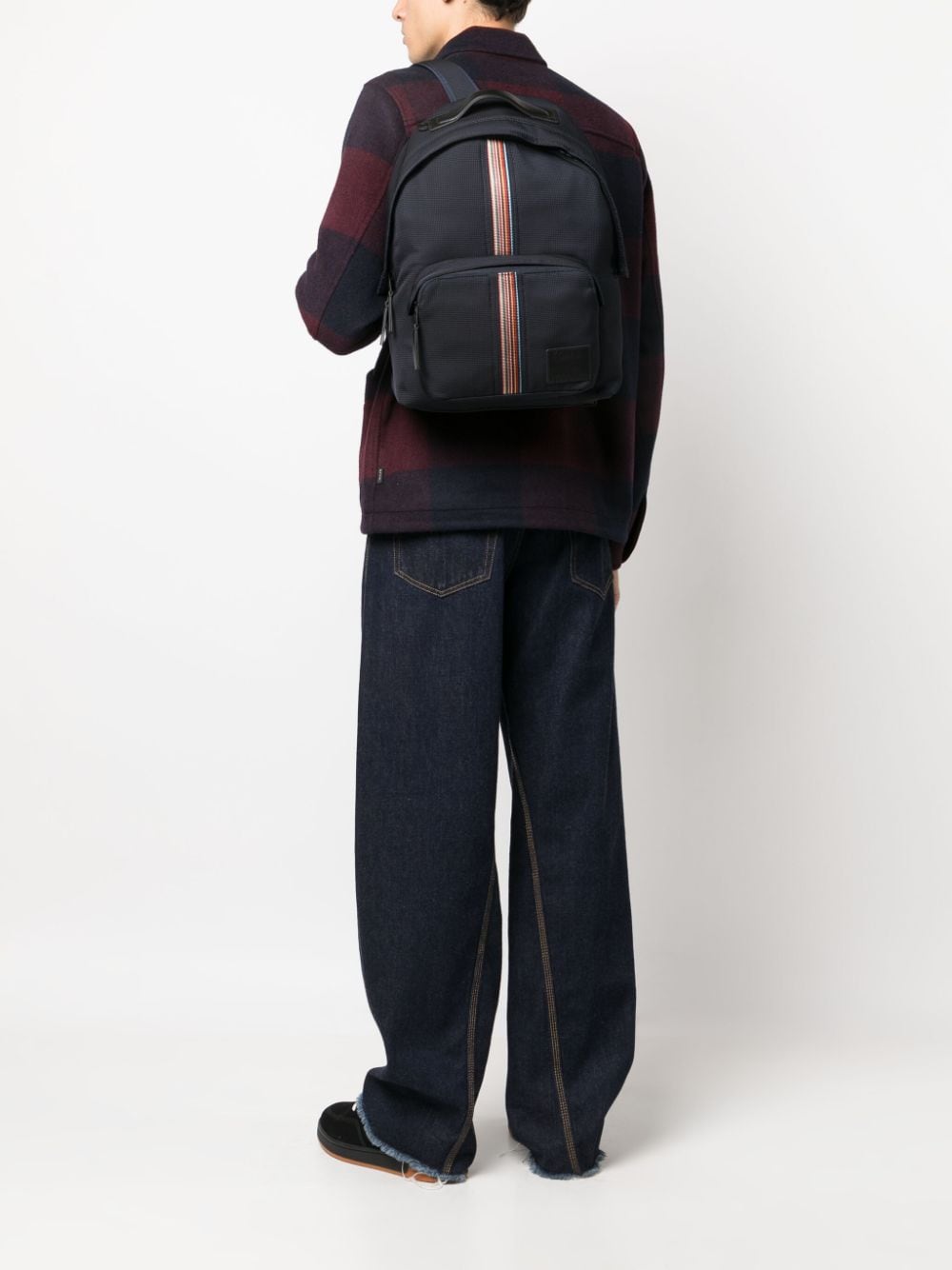 Paul Smith rainbow-stripe logo-patch backpack - Image 2