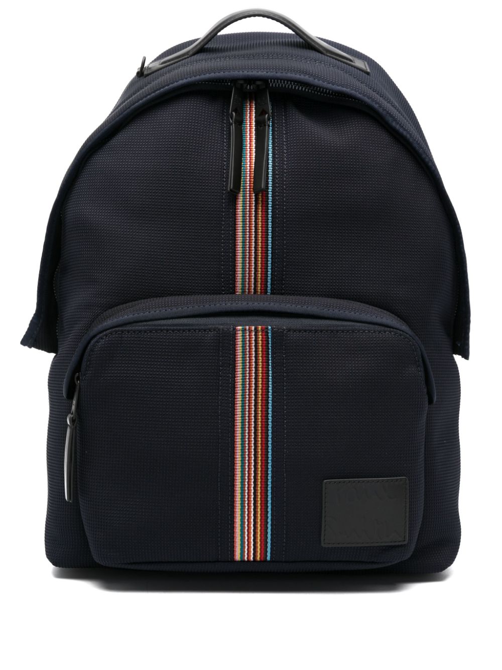 Paul Smith rainbow-stripe logo-patch backpack