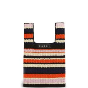 Marni Market striped crochet tote bag