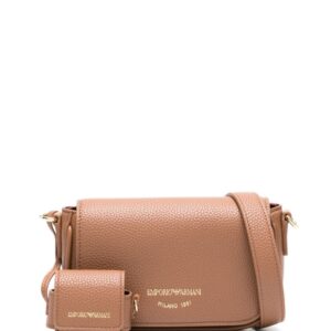 Emporio Armani logo-lettering pebbled crossbody bag