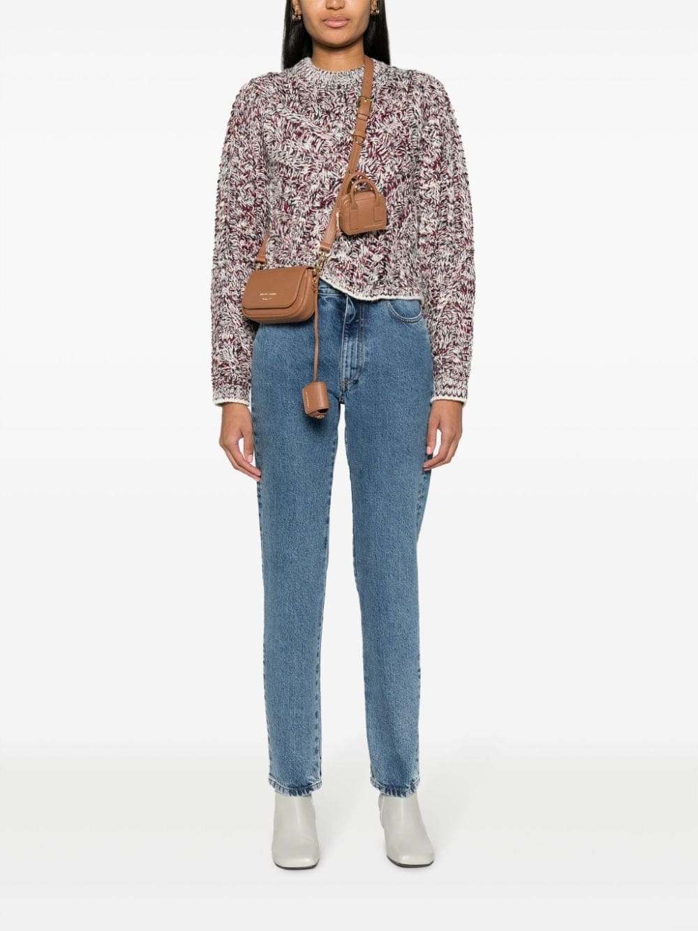 Emporio Armani logo-lettering pebbled crossbody bag - Image 2