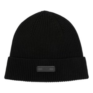 Versace logo-patch wool beanie