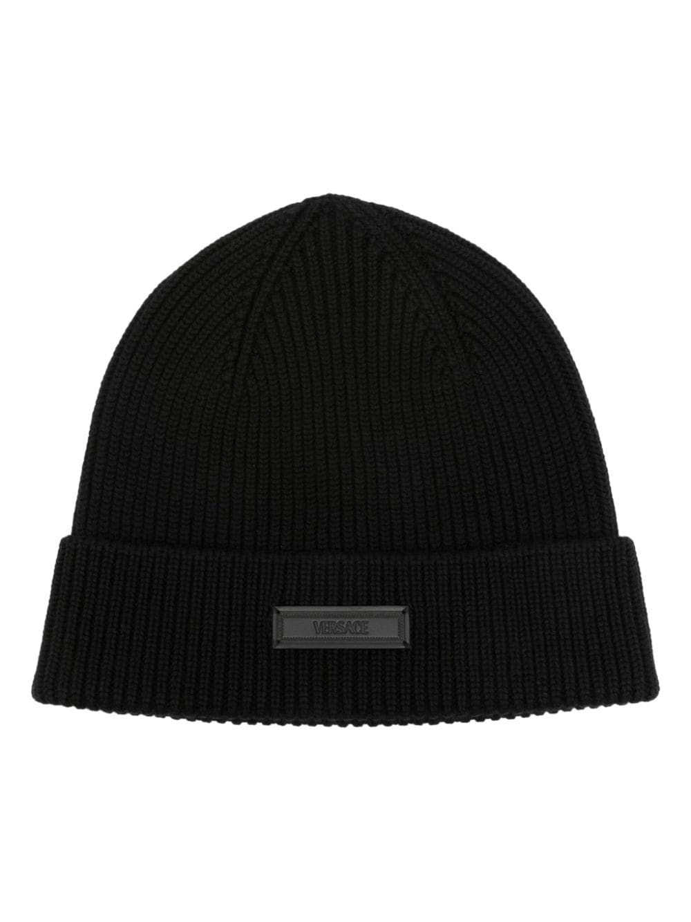 Versace logo-patch wool beanie