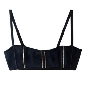Fleur Du Mal Brilliant rhinestone-embellished boned bralette