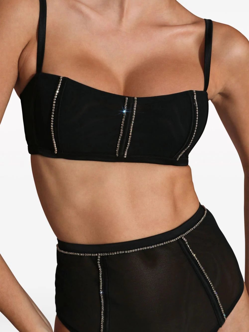 Fleur Du Mal Brilliant rhinestone-embellished boned bralette - Image 4