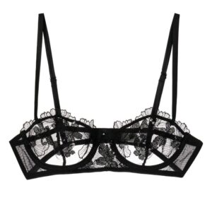 Fleur Du Mal Violet floral-lace balconette bra