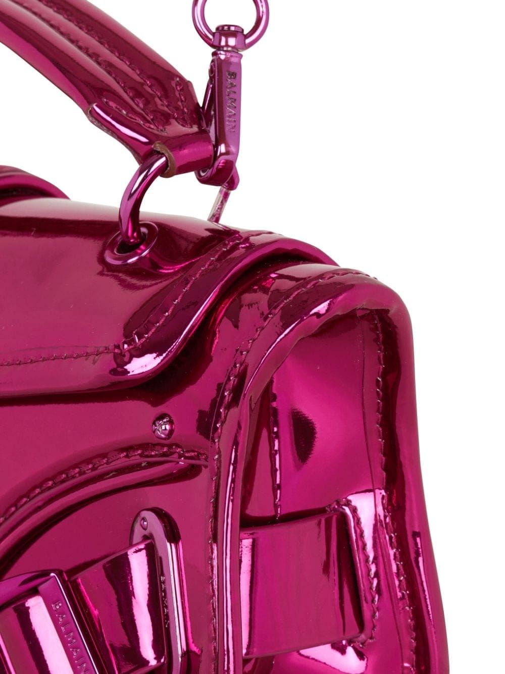 Balmain Blaze metallic leather clutch bag - Image 5