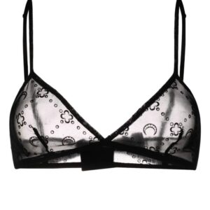 Marine Serre  Moonogram glittered mesh bra